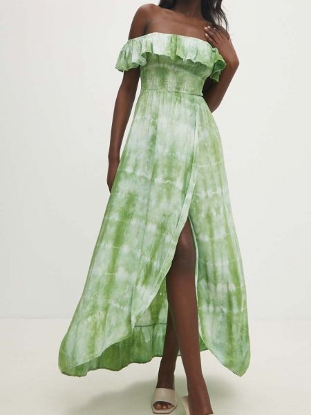 Rozkloszowana sukienka Answear Lab zielona