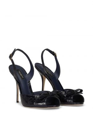 Iš natūralios odos sandalai Dolce & Gabbana juoda