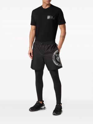 Spodnie sportowe z nadrukiem Plein Sport czarne