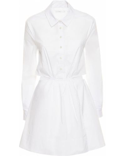 Плисирана памучна мини рокля Jonathan Simkhai бяло