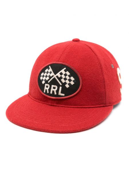 Veltinio kepurė su snapeliu Ralph Lauren Rrl raudona