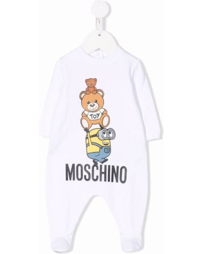 Пижама с медведем Moschino Kids, белая