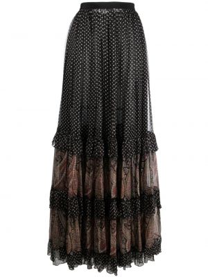 Dlhá sukňa s potlačou Etro čierna