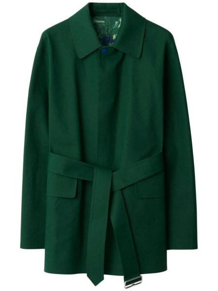 Памучно палто Burberry зелено
