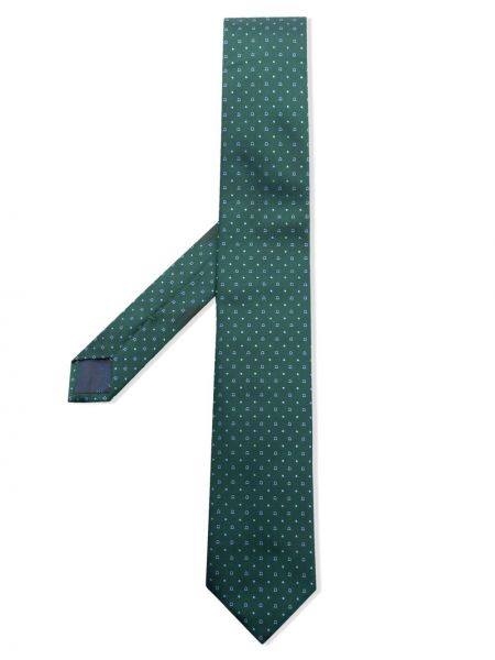Žakárová hodvábna kravata Ferragamo zelená