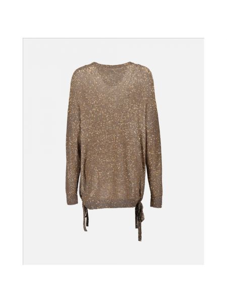 Sweter z cekinami Stella Mccartney brązowy