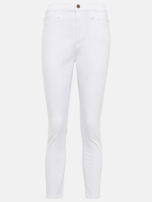 Skinny džíny s vysokým pasem Frame bílé