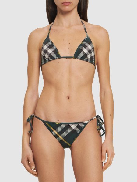 Bikini s karirastim vzorcem Burberry zelena