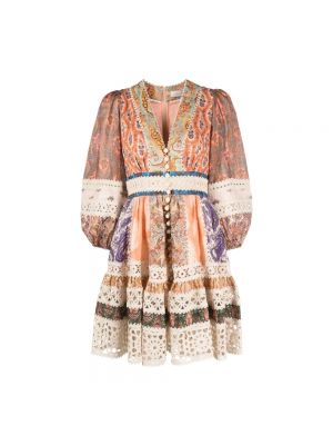 Mini-abito di lino con stampa paisley Zimmermann