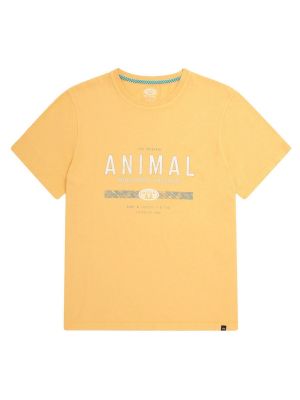 Хлопковая футболка Animal желтая