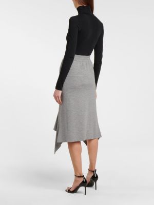 Kašmírová hodvábna midi sukňa Tom Ford sivá