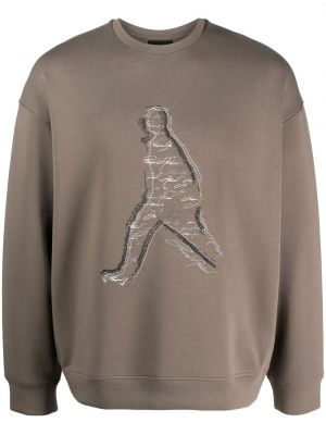 Sweatshirt mit print mit rundem ausschnitt Emporio Armani braun