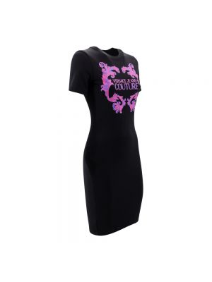 Sukienka mini z nadrukiem Versace Jeans Couture czarna