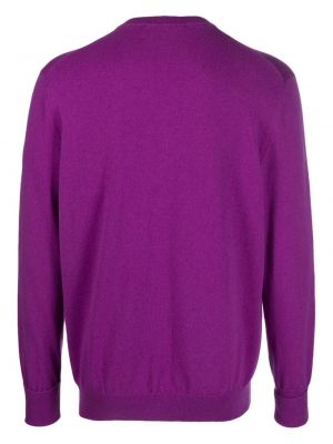 Kašmírový svetr s kulatým výstřihem Ballantyne fialový