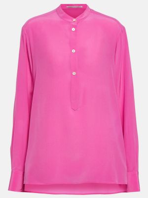 Μεταξωτό πουκάμισο Stella Mccartney ροζ