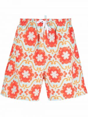 Trykt floral shorts Dsquared2 rød