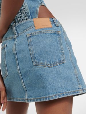 Spódnica jeansowa z niską talią Magda Butrym niebieska