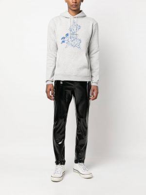 Raštuotas džemperis su gobtuvu Saint Laurent pilka