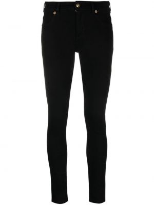 Skinny fit džínsy s nízkym pásom Versace Jeans Couture čierna