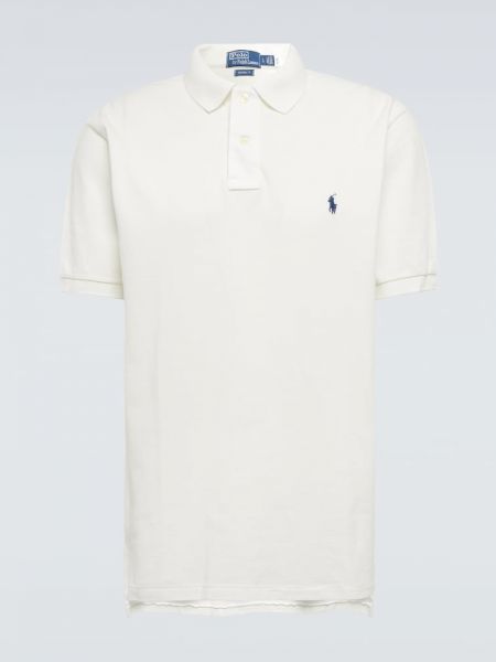 Pamut hímzett pólóing Polo Ralph Lauren fehér