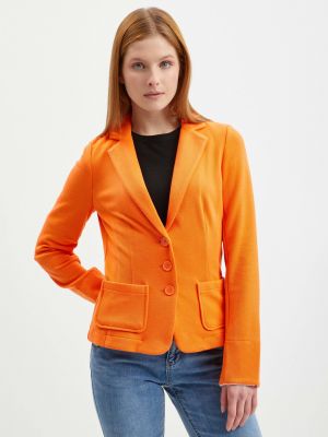 Bavlnená priliehavá bunda na gombíky Orsay - oranžová