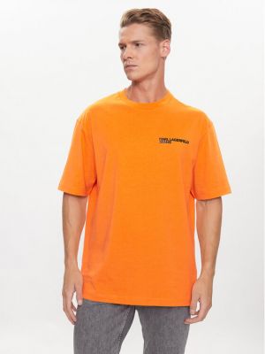 Voľné priliehavé tričko Karl Lagerfeld Jeans oranžová