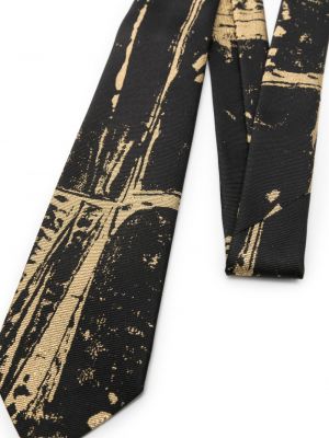 Cravate en soie à imprimé à motifs abstraits Alexander Mcqueen