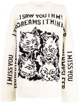 Пуловер с принт Philosophy Di Lorenzo Serafini бяло