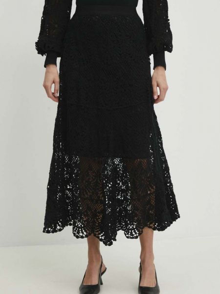 Bavlněné dlouhá sukně Answear Lab černé
