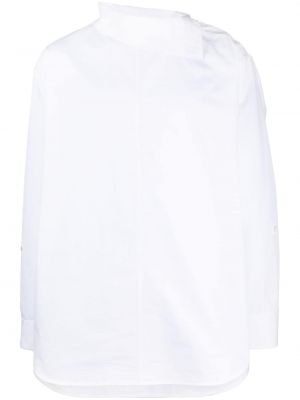 Bavlněná košile se stojáčkem Jil Sander bílá