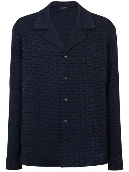 Chemise en jacquard Balmain bleu