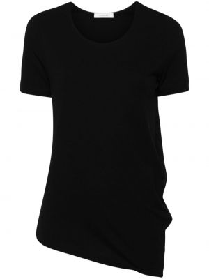 T-shirt en coton col rond Lemaire noir