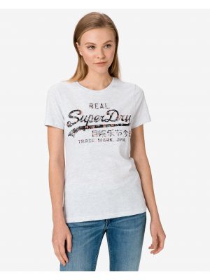 Тениска на цветя Superdry сиво