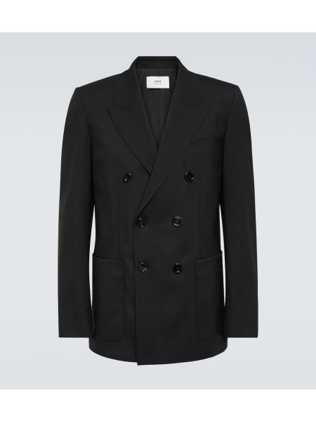 Шерстяной пиджак Ami Paris черный