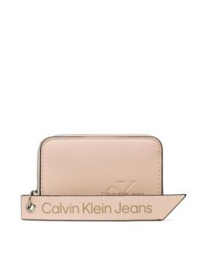 Portfel na zamek Calvin Klein Jeans różowy
