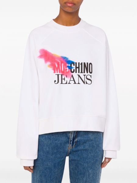 Sweatshirt aus baumwoll mit print Moschino Jeans weiß