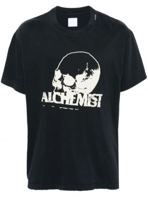 Тениска с принт Alchemist черно