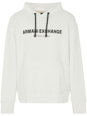 Bluza z kapturem z nadrukiem Armani Exchange biała