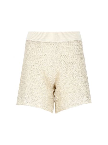 Mesh leinen shorts mit print Peserico beige