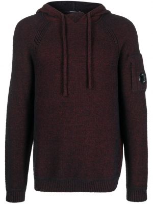 Stickad hoodie C.p. Company röd