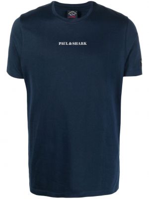Atspindintis medvilninis marškinėliai Paul & Shark mėlyna