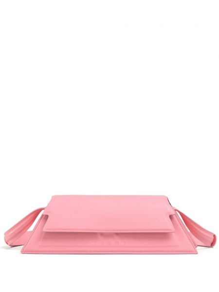 Δερμάτινη τσάντα ώμου Marni ροζ