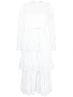 Μίντι φόρεμα από σιφόν Self-portrait λευκό