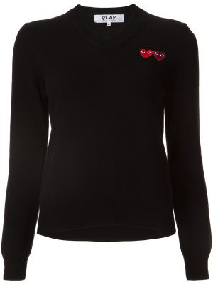 Пуловер с v-образно деколте Comme Des Garçons Play черно