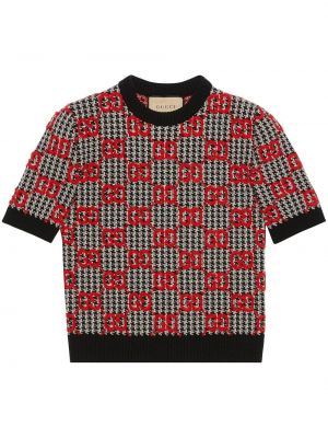 T-shirt en tricot avec manches courtes Gucci noir