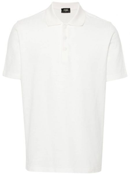Medvilninis polo marškinėliai Fendi balta