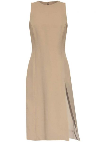 Robe mi-longue en laine Ami Paris beige