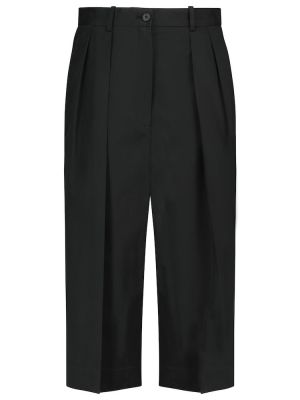 Памучни кашмирени широки панталони тип „марлен“ The Row черно