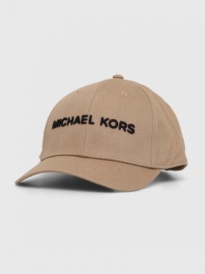Beżowa czapka z daszkiem bawełniana Michael Kors