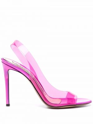 Prozorni sandali z odprtimi petami Alexandre Vauthier roza